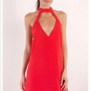 KASEY RED SHIFT DRESS - TOBI